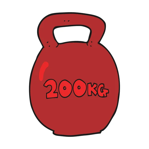Dessin animé 200kg bouilloire cloche — Image vectorielle
