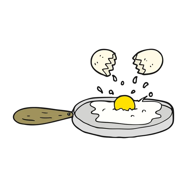 Frittura uovo cartone animato — Vettoriale Stock