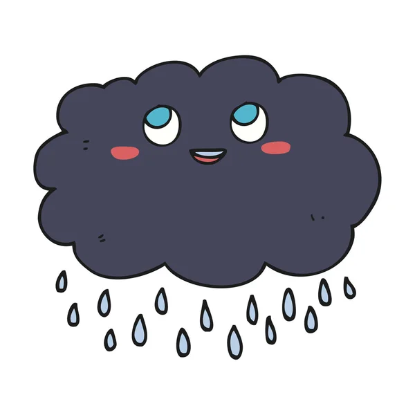 FreeHand getekende cartoon raincloud — Stockvector