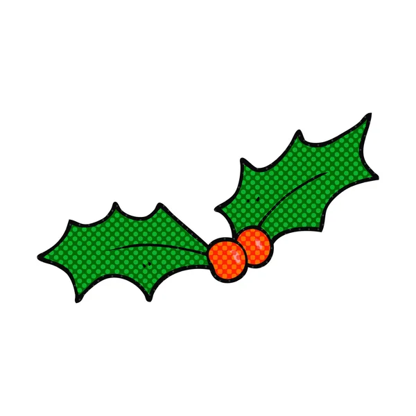 Cartoon Kerstmis holly — Stockvector