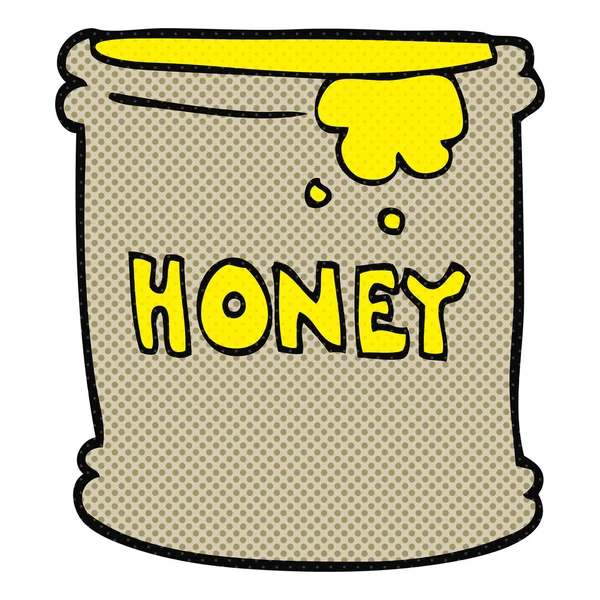 Vaso di miele cartone animato — Vettoriale Stock