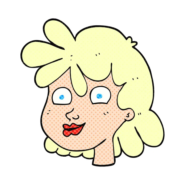 Karikatur weibliches Gesicht — Stockvektor