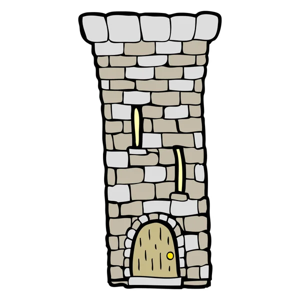 Torre del castillo viejo de dibujos animados — Vector de stock