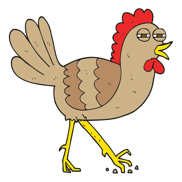 Poulet dessin animé à la main libre — Image vectorielle