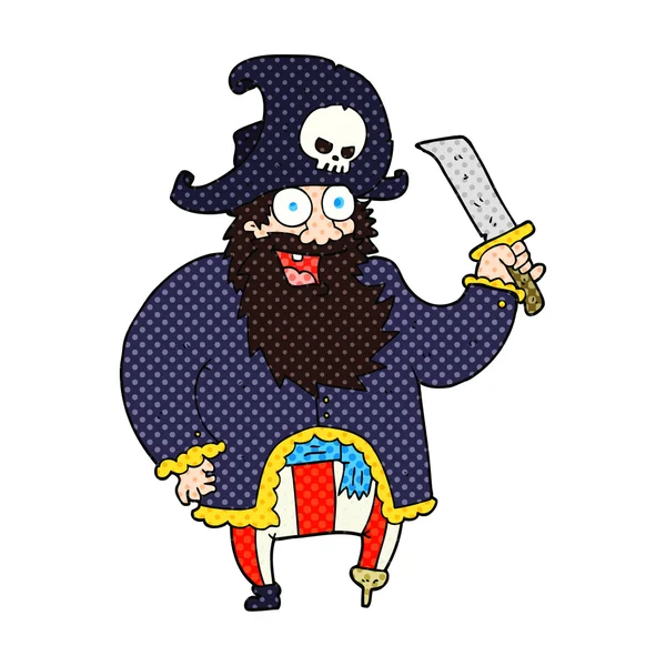 Capitán pirata de dibujos animados — Vector de stock