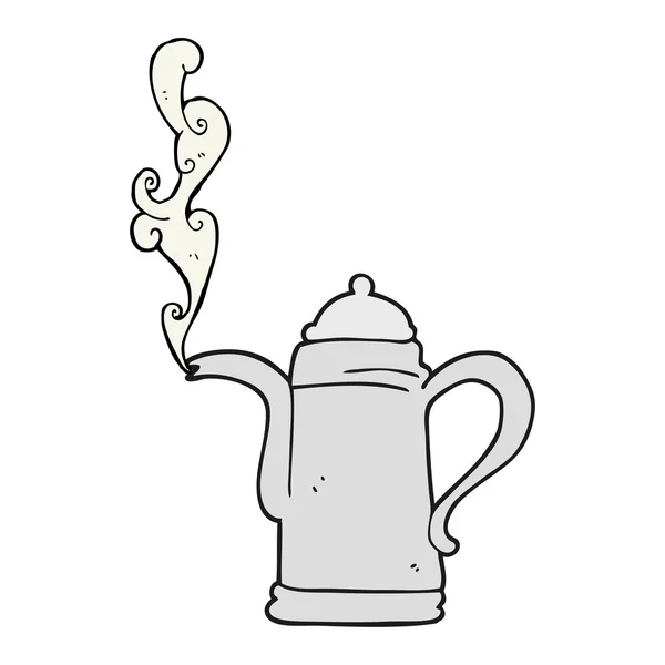 Bouilloire à café à la vapeur dessin animé — Image vectorielle