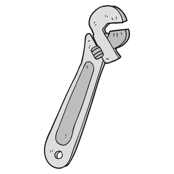 Llave ajustable de dibujos animados — Vector de stock