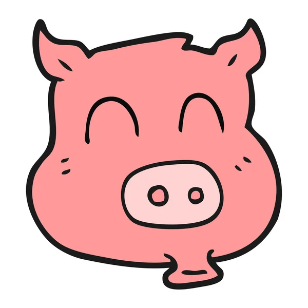 Dessin à la main libre cochon dessin animé — Image vectorielle
