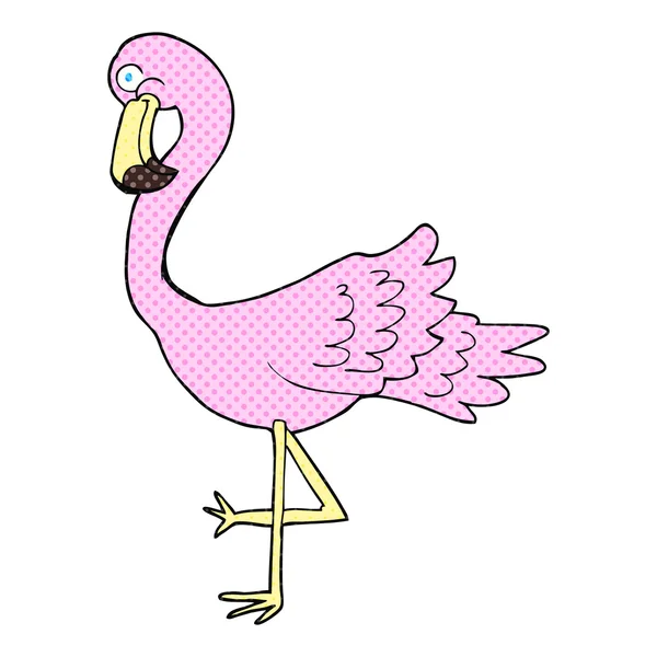 Freehand drawn cartoon flamingo — Stock Vector