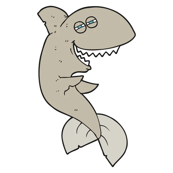 Dessin animé rire requin — Image vectorielle