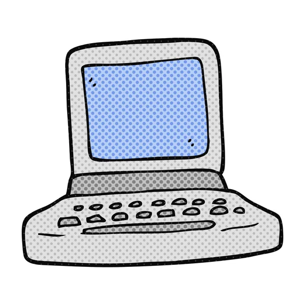 漫画の古いコンピューター — ストックベクタ