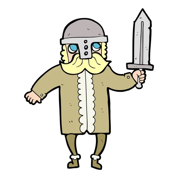 Cartoon Saksische warrior — Stockvector