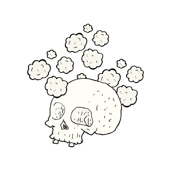 Cartone animato vecchio cranio — Vettoriale Stock