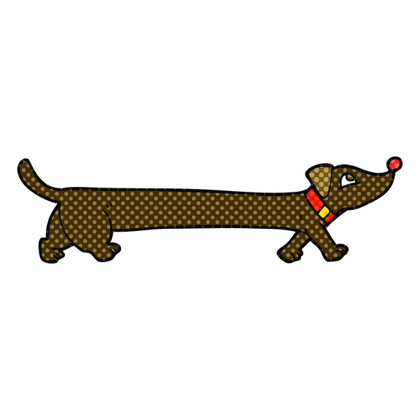 Desenho animado desenhado à mão livre dachshund — Vetor de Stock