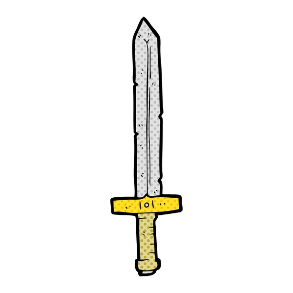 Espada de dibujos animados dibujado a mano alzada — Vector de stock