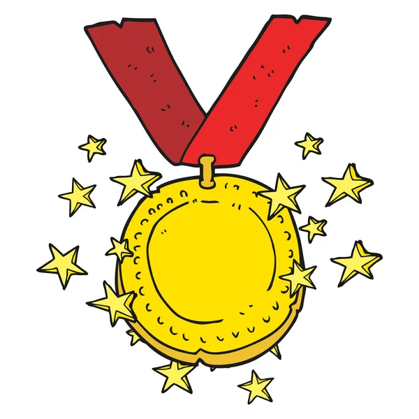 Dibujos animados brillante medalla de oro — Vector de stock