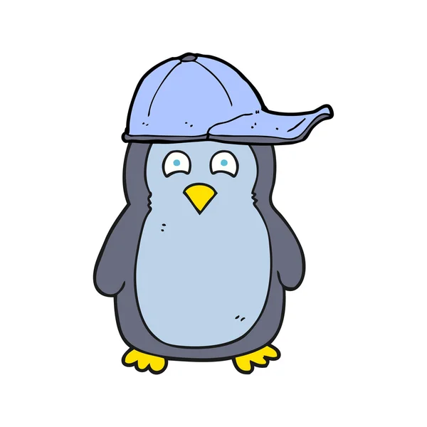 Φορώντας καπέλο πιγκουίνος κινουμένων σχεδίων — Διανυσματικό Αρχείο