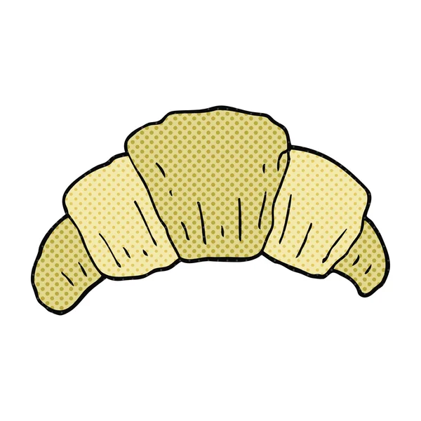 Freihändig gezeichnetes Cartoon-Croissant — Stockvektor