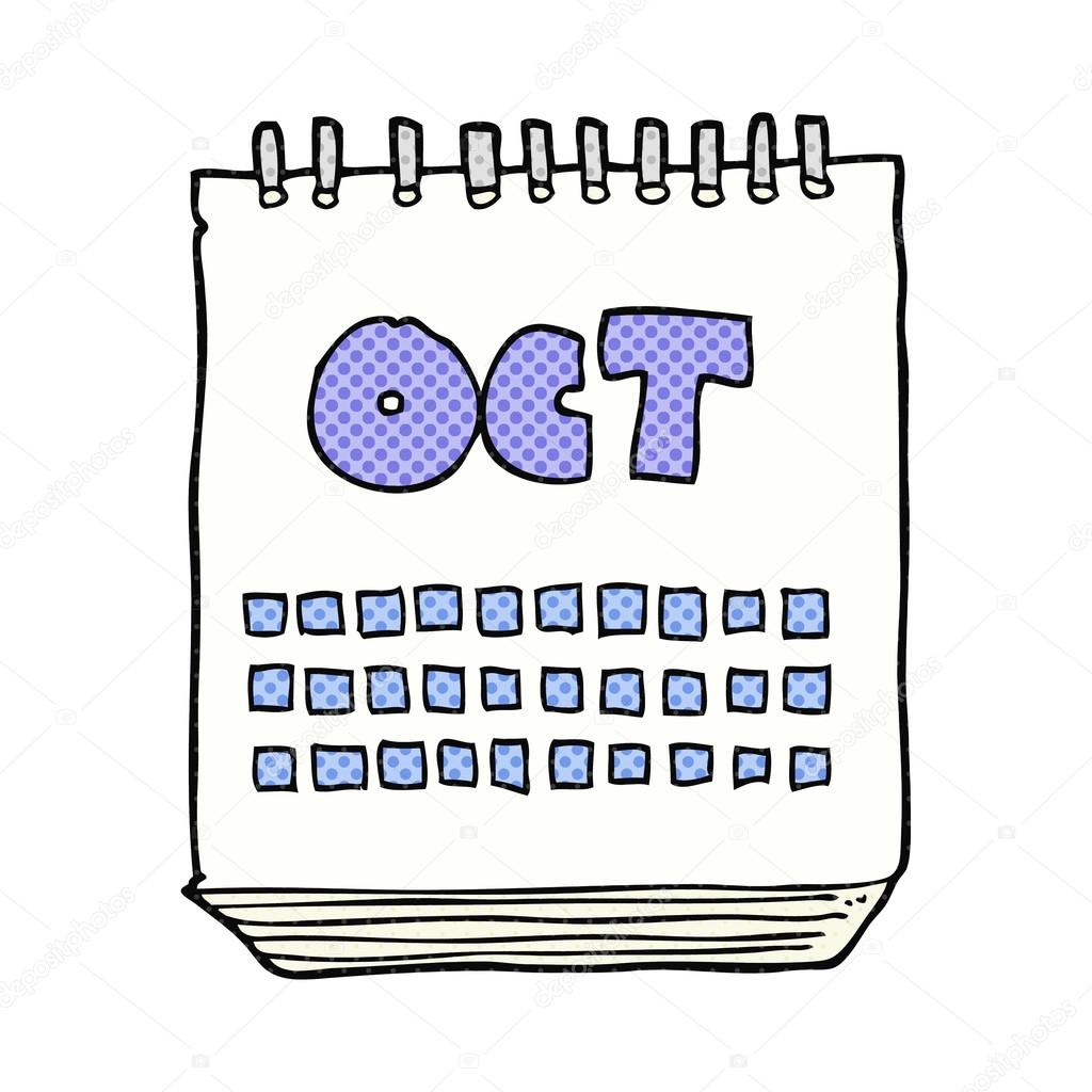 Cartoon calendar showing month of october Stock Vector by ©lineartestpilot  96463228, image size:1024x1024