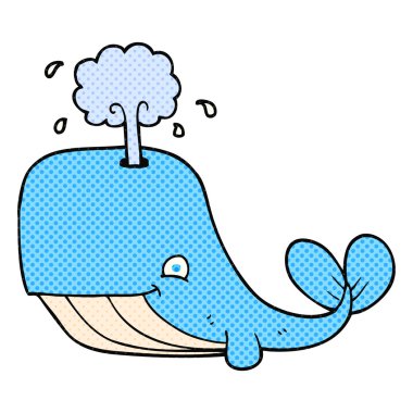 su spouting karikatür balina