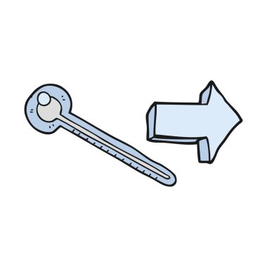 serbest çizilmiş karikatür termometre