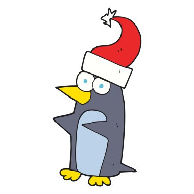Noel penguen karikatür