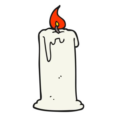 karikatür yanan mum