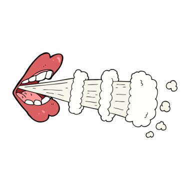 serbest çizilmiş karikatür ağız nefes