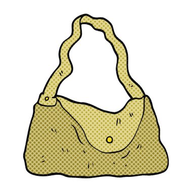 serbest çizilmiş karikatür el çantası