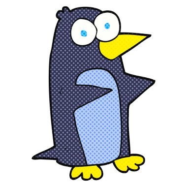 serbest çizilmiş karikatür penguen