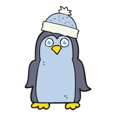 serbest çizilmiş karikatür penguen