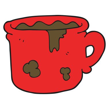 çizgi film eski kahve fincanı