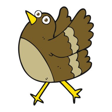 karikatür mutlu kuş