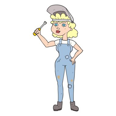 çizgi film kadın makinist