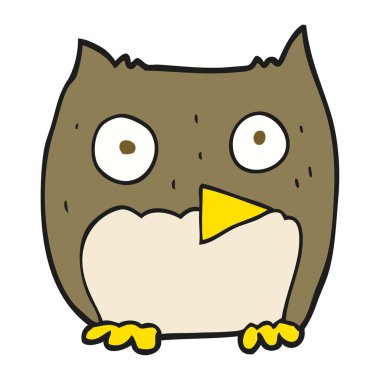 serbest çizilmiş karikatür baykuş