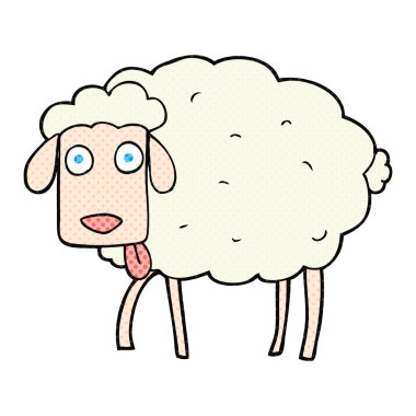 serbest çizilmiş karikatür koyun