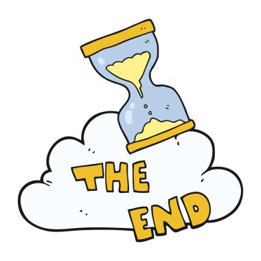 karikatür kum zaman kum saati bitirme simgesi