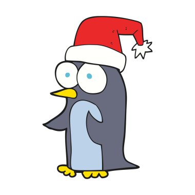 Noel penguen karikatür