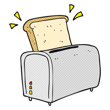 serbest çizilmiş karikatür ekmek kızartma makinesi