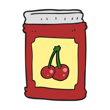 çizgi film kiraz reçel kavanoz