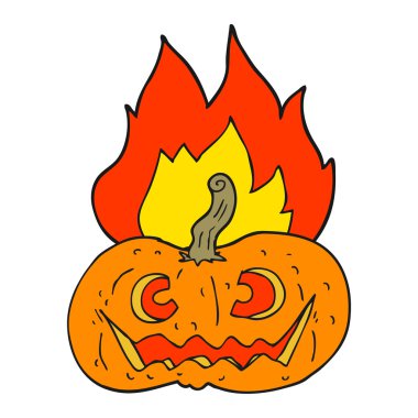 yanan halloween balkabağı çizgi film