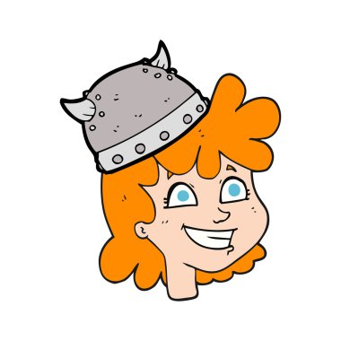 kadın viking yüzü çizgi film