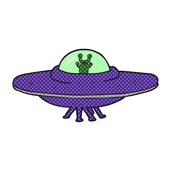 Cartoon alien spaceship — Stock Vector