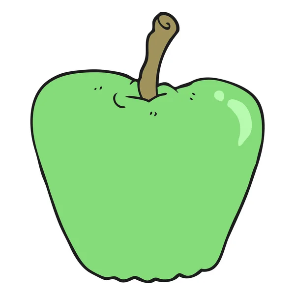 Serbest çizilmiş karikatür sırıtan elma — Stok Vektör