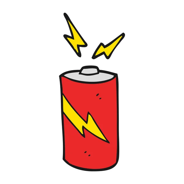 FreeHand getekende cartoon batterij — Stockvector