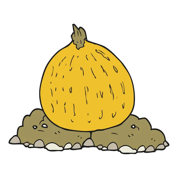 Calabaza de dibujos animados dibujado a mano alzada — Vector de stock