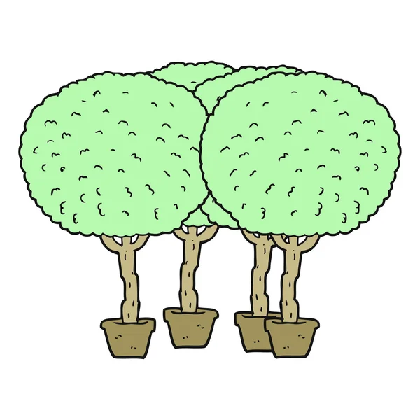 Od ruky kreslené nakreslené stromy — Stockový vektor