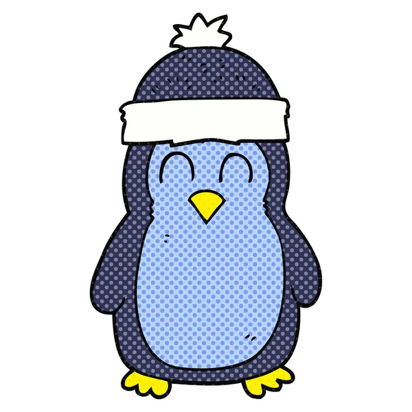 Od ruky kreslené nakreslené tučňák — Stockový vektor