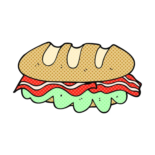 Dibujos animados enorme sándwich — Vector de stock