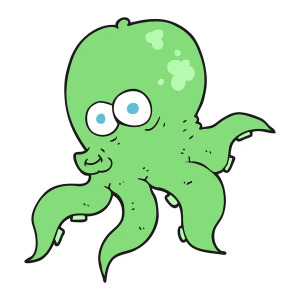 FreeHand getekende cartoon octopus — Stockvector